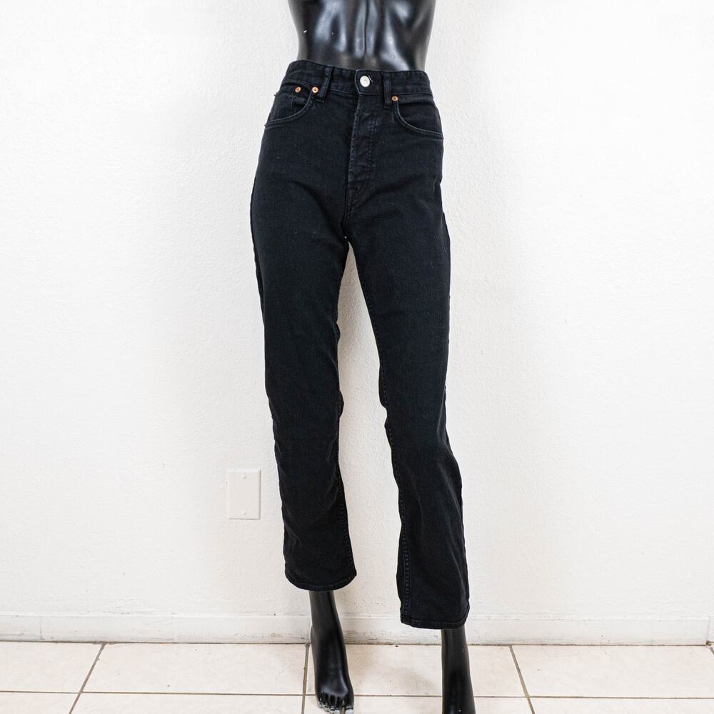 Buck Mason Women's High-Waisted Twill Denim jeans in black 24x27